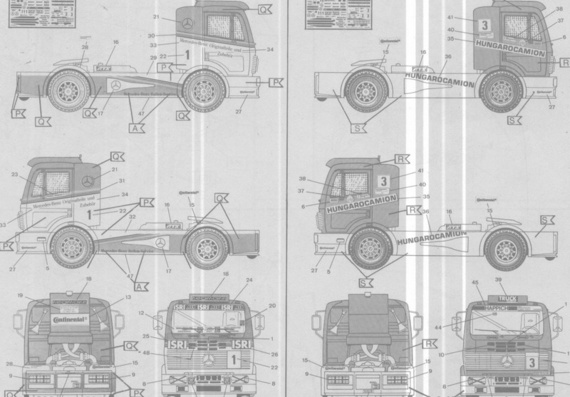 Mercedes-Benz Racetruck truck drawings (figures)